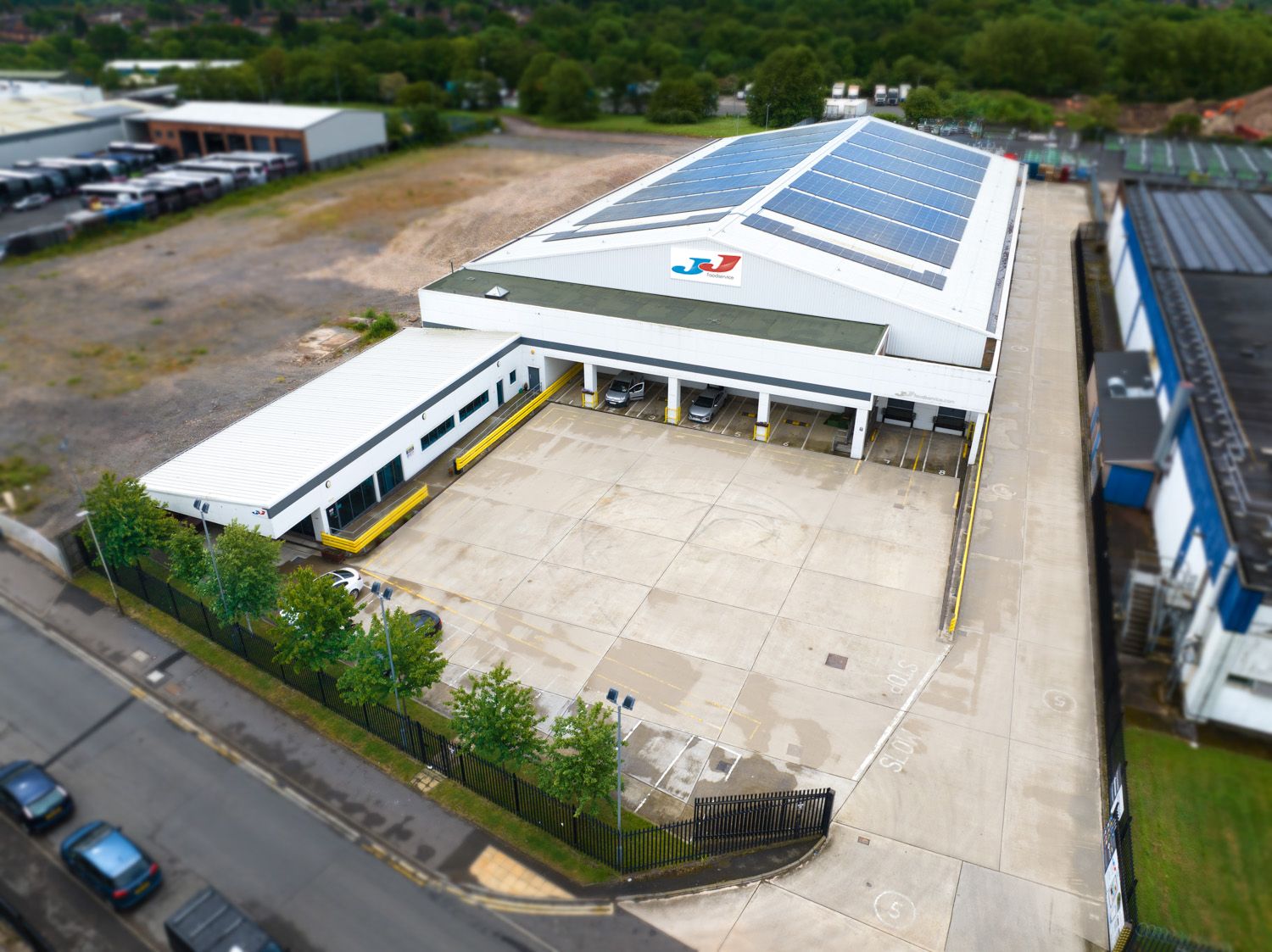 solar panels on warehouse